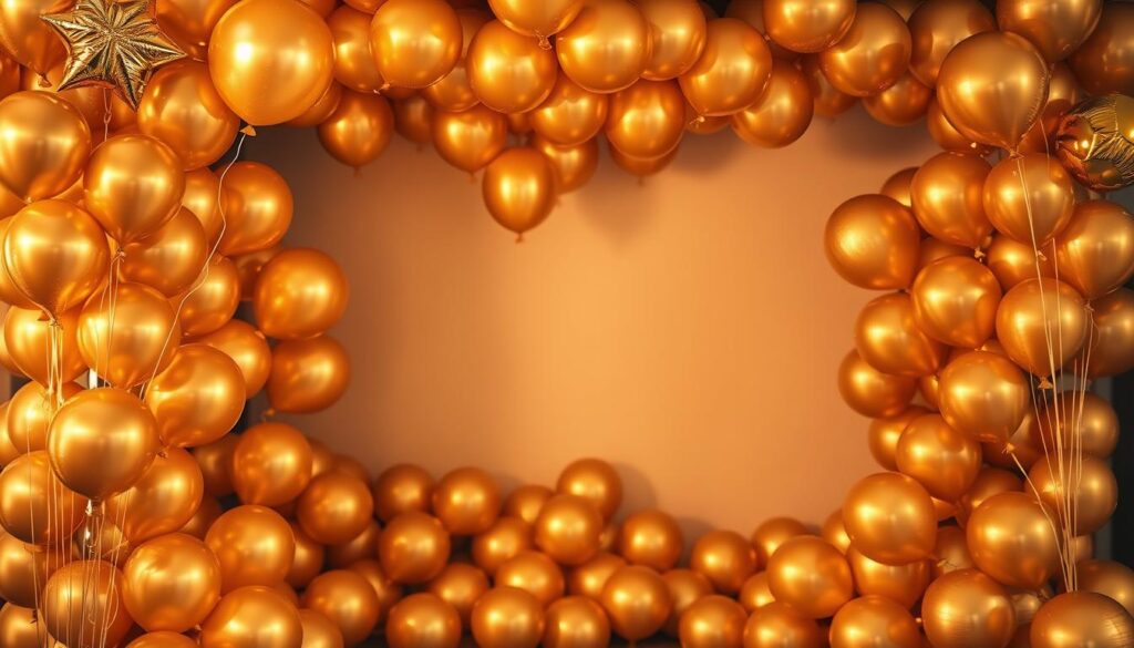 Dekoracija sa zlatnim balonima
