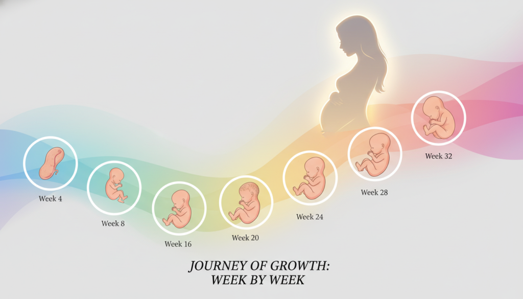 razvoj bebe po nedeljama u trudnoći